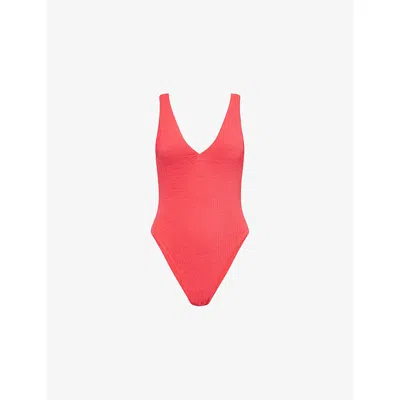 Seafolly Womens  Sea Dive V-neck Swimsuit In Chilli Red