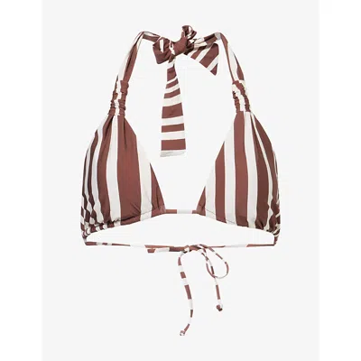 Seafolly Womens  Coastline Triangle Bikini Top In Brown
