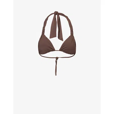 Seafolly Womens Collective Triangle Bikini Top Dark Chocolate