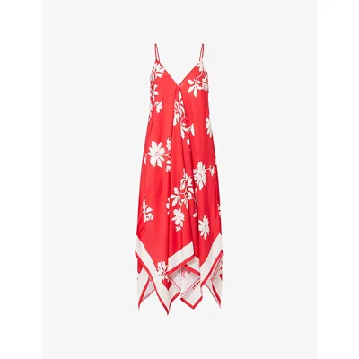 Seafolly Womens Cosmo Red Mayflower Scarf Woven Dress