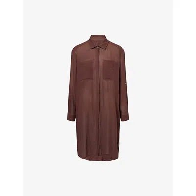 Seafolly Womens Dark Chocolate Crinkle Cotton-twill Beach Shirt In Brown