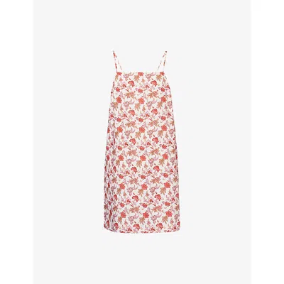 Seafolly Womens Ecru Summer Chintz Floral-print Linen-blend Mini Dress In Multi