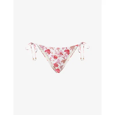 Seafolly Womens Ecru Summer Chintz Rio Tie-side Bikini Bottoms In Multi