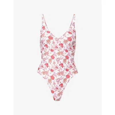 Seafolly Womens Ecru Summer Chintz V-neck Swimsuit In Multi