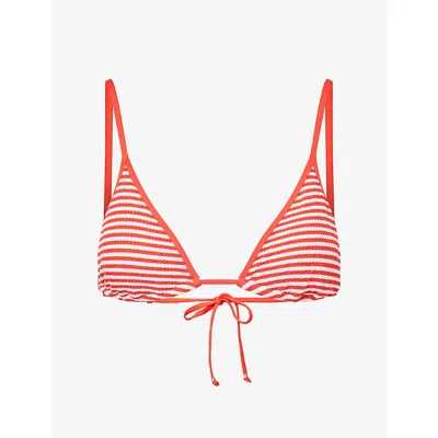 Seafolly Womens Flame Clubhouse Triangle Bikini Top In Red