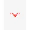 Seafolly Womens  Marbella Graphic-print Bikini Bottoms In Flame