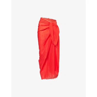 Seafolly Womens Flame Textured Cotton Beach Wrap