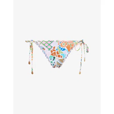 Seafolly Womens Parfait Pink Boheme Tie-side Bikini Bottoms In Multi