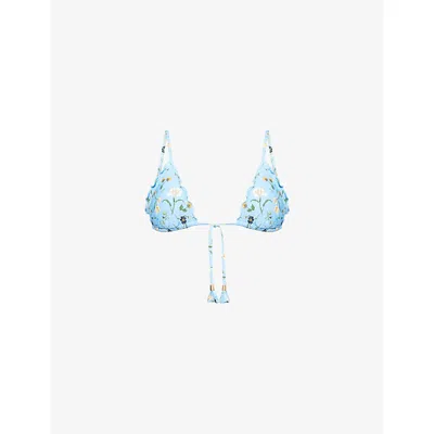 Seafolly Womens Powder Blue Modern Romance Triangle Bikini Top