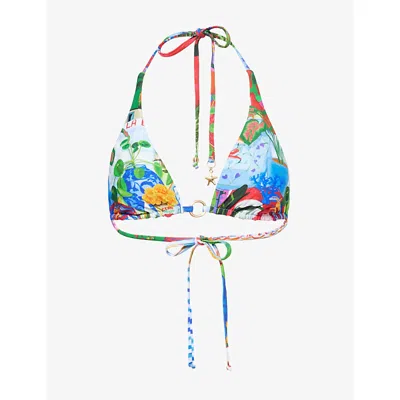 Seafolly Womens Sapphire La Boca Triangle Bikini Top In Multi
