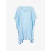 Seafolly Womens Cornflower Amnesia Cotton Kaftan In Blue