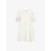 Seafolly Womens Babydoll Short-sleeve Cotton Mini Dress Ecru In Ecru