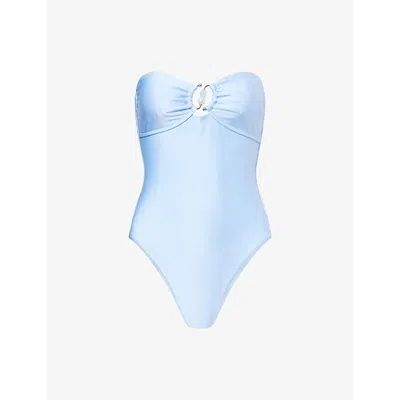 Seafolly Womens Powder Blue Palermo Ring Swimsuit