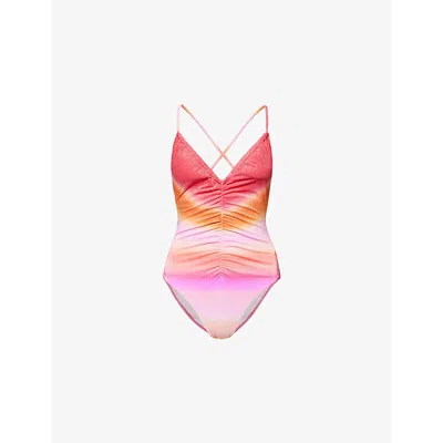 Seafolly Womens Hot Pink Spectrum Drawstring Swimsuit