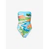 Seafolly Womens Turquoise Sunset Bandeau Swimsuit