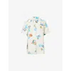 Seafolly Womens Ecru Sunset Short-sleeve Linen-blend Shirt