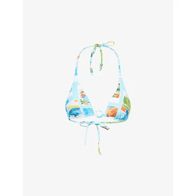 Seafolly Womens Turquoise Sunset Triangle Bikini Top