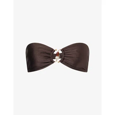 Seafolly Womens Sepia Palermo Ring Bikini Top In Brown