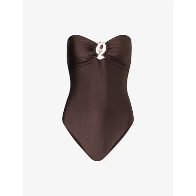 Seafolly Womens  Palermo Ring Swimsuit In Brown