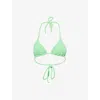 Seafolly Womens  Sea Dive Textured Triangle Bikini Top In Summer Green