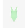 Seafolly Womens Summer Green Sea Dive V-neck Swimsuit