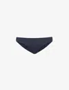 Seafolly Collective Hipster Low-rise Recycled Nylon-blend Bikini Bottoms In True Navy