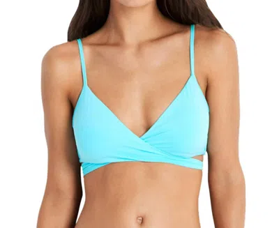 Seafolly Wrap Front Bralette Bikini Top In Sea Ice Blue