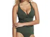 Seafolly Wrap Front Singlet Tankini In Ivy In Green