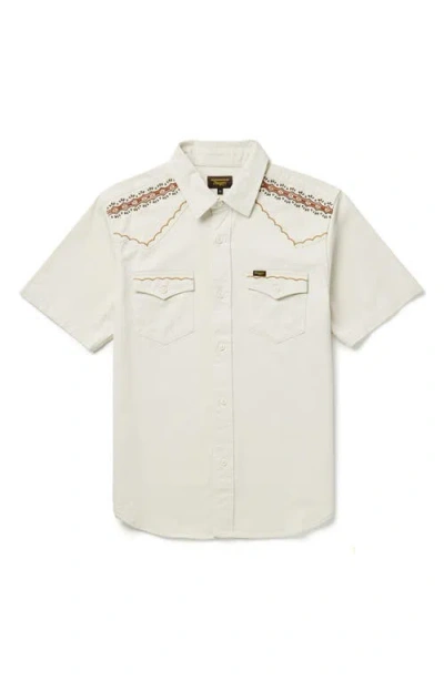 Seager Co. Seager Co Amarillo Short Sleeve Cotton Twill Button-up Shirt In Neutral