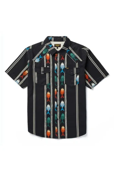 Seager Co. Seager Co Amarillo Short Sleeve Cotton Twill Button-up Shirt In Black