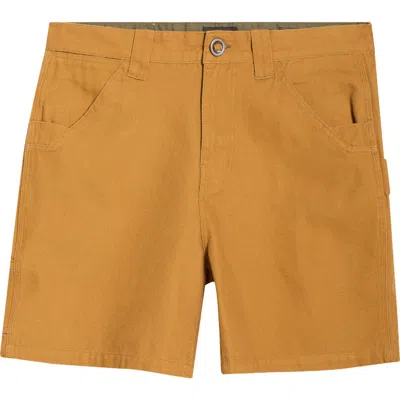Seager Co. Seager Co Bison Flat Front Canvas Shorts In Brown