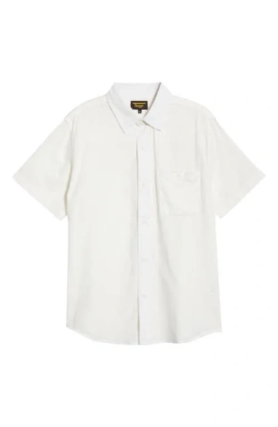 Seager Co. Seager Co Caldera Stripe Jacquard Short Sleeve Button-up Shirt In White