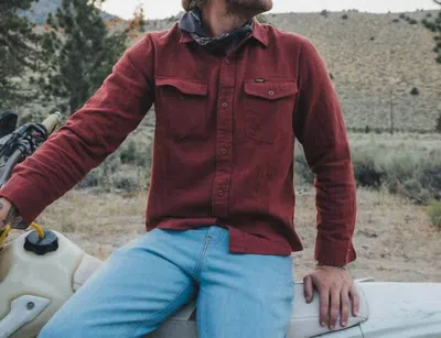 Seager Co. Calico Flannel Shirt In Red Rock In Burgundy