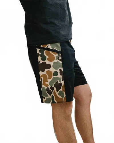 Seager Co. Capo Panel Trunks In Duck Camo In Black