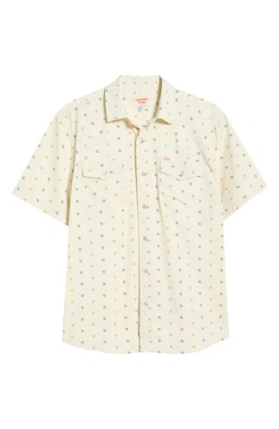 Seager Co. Seager Co El Ranchero Neat Medallion Short Sleeve Stretch Snap-up Western Shirt In Neutral