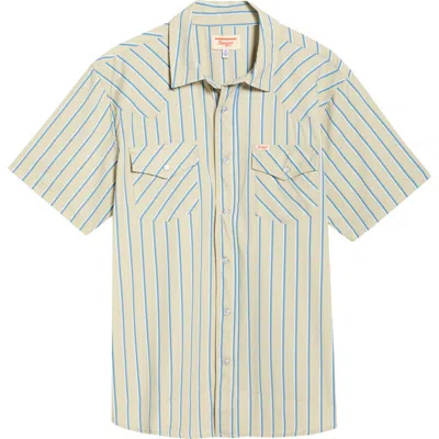 Seager Co. Seager Co El Ranchero Stripe Short Sleeve Stretch Snap-up Western Shirt In Multi
