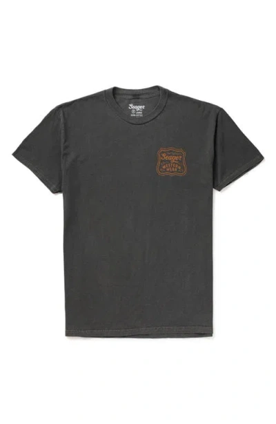Seager Co. Seager Co Premium Badge Graphic Cotton T-shirt In Black