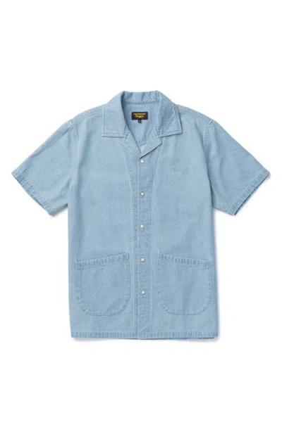 Seager Co. Seager Co Southpaw Whippersnapper Cotton Chambray Snap-up Shirt In Blue