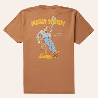 Seager Men's High Noon Brown Graphic T-shirt