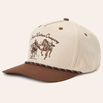 Seager Men's Los Rios Cream & Brown Logo Embroidered Rope Curved Bill Cap In Neutral