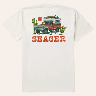 Seager Men's Vintage White Baja Graphic T-shirt