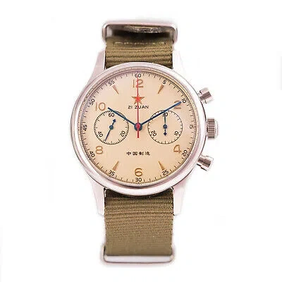 Pre-owned Seagull 1963 40mm Pilot Watch Swan Neck St19 Chronograph Sapphire Crystal Chrono
