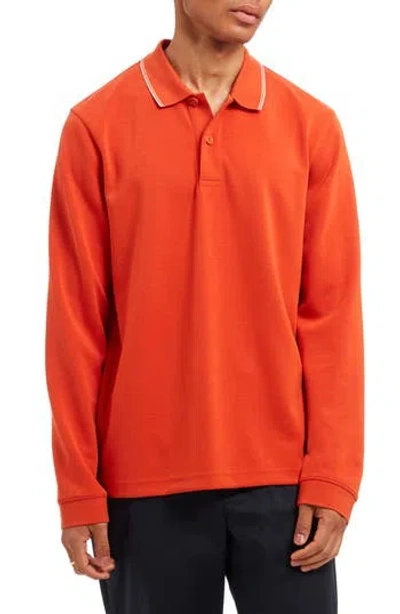 Sealskinz Belaugh Tipped Long Sleeve Polo In Orange