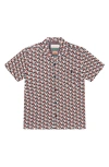 Sealskinz Bexwell Palm Tree Short Sleeve Button-up Shirt In Navy