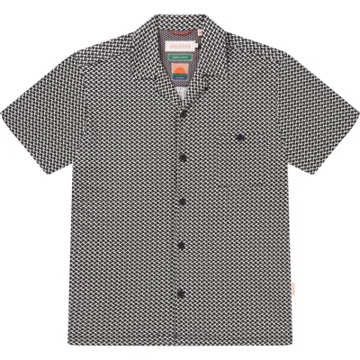 Sealskinz Fish Print Camp Shirt In Navy