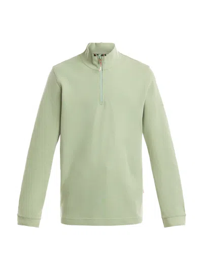 Sealskinz Men's Forncet Long Sleeve Zip Waffle Polo In Green