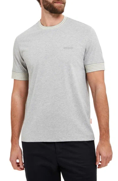 Sealskinz Sisland Cotton Ringer T-shirt In Grey Marl