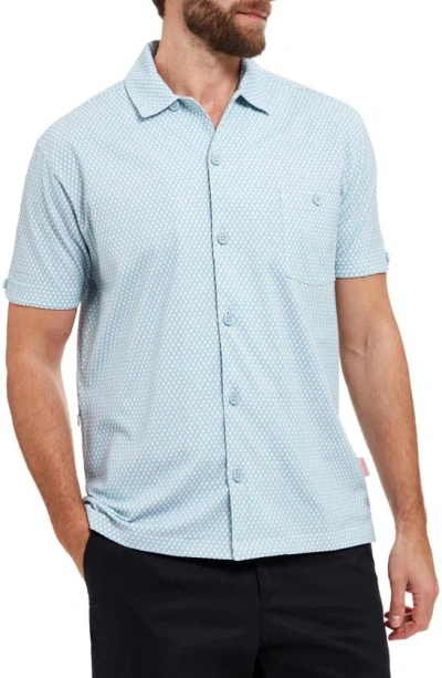 Sealskinz Walxoken Short Sleeve Organic Cotton Blend Button-up Shirt In Blue