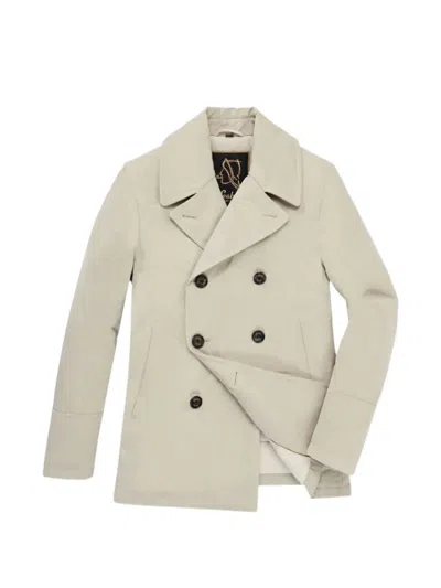 Sealup Amalfi Double-breasted Peacoat In Neutral