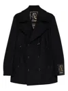 Sealup Buttoned Coat In Black